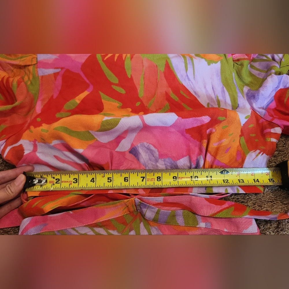 Farm Rio Colorful Leaves Midi Dress - Picture 9 of 14